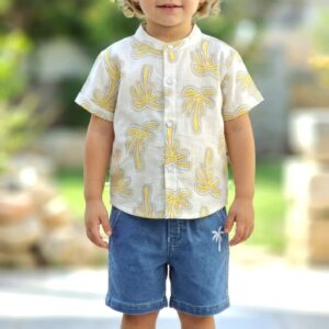 Arieh Palm Print Shirt & Shorts Set