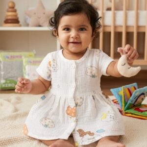 Muslin Dream Big Sleeveless Frock