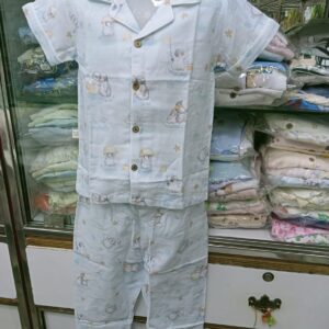 Muslin Kitty & Strawberry Print Night Suit