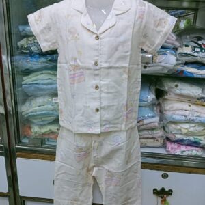 Muslin Teddy Bear Print Night Suit
